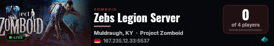 Zebs Legion Server live status badge
