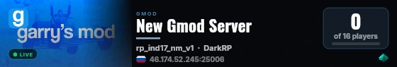 New Gmod Server live status badge