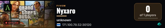 Nyxaro live status badge