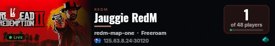 Jauggie RedM live status badge