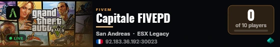 Capitale FIVEPD live status badge