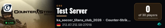 Test Server live status badge