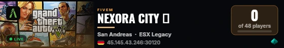 NEXORA CITY 🌆 live status badge