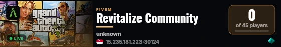Revitalize Community live status badge