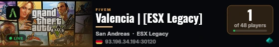 Valencia | [ESX Legacy] live status badge