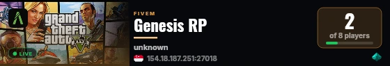Genesis RP live status badge
