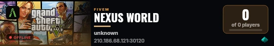NEXUS WORLD live status badge