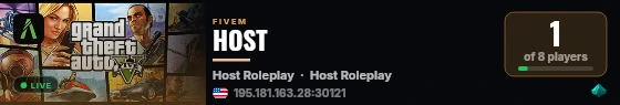 HOST live status badge