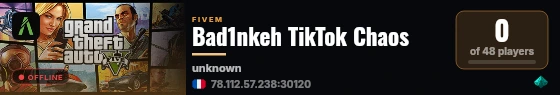 Bad1nkeh TikTok Chaos live status badge