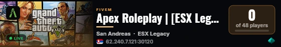 Apex Roleplay | [ESX Legacy] live status badge