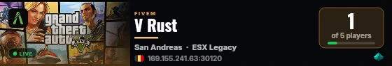 V Rust live status badge