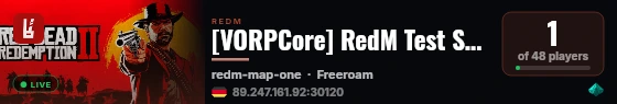 [VORPCore] RedM Test Server live status badge