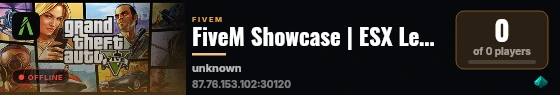 FiveM Showcase | ESX Legacy Server live status badge