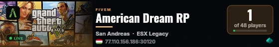 American Dream RP live status badge