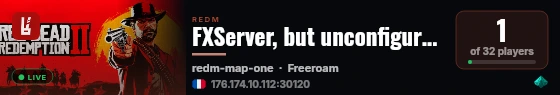 FXServer, but unconfigured live status badge