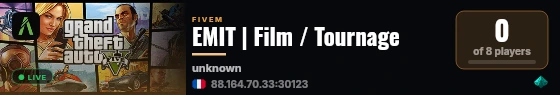 EMIT | Film / Tournage live status badge