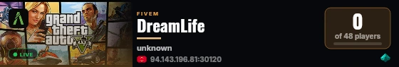 DreamLife live status badge