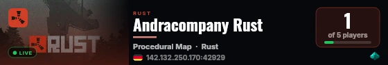 Andracompany Rust live status badge