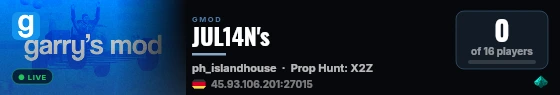 JUL14N's live status badge