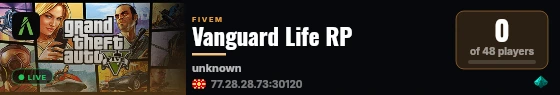 Vanguard Life RP live status badge