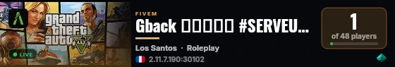 Gback ▬▬▬↭🡺 #SERVEUR↭FUN 🡸↭▬▬▬ 🩵 live status badge