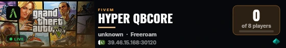 HYPER QBCORE live status badge