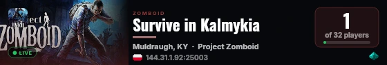Survive in Kalmykia live status badge
