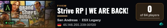 Strive RP | WE ARE BACK! live status badge