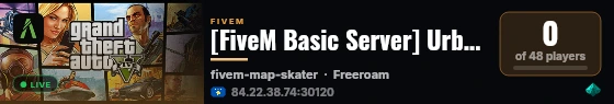 [FiveM Basic Server] UrbanLife RP live status badge