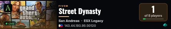 Street Dynasty live status badge