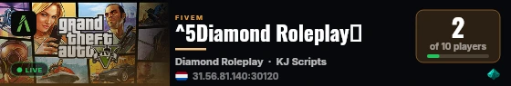 ^5Diamond Roleplay💎 live status badge