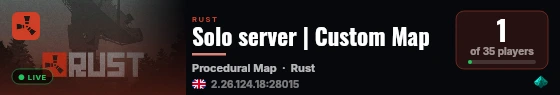 Solo server | Custom Map live status badge
