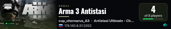 Arma 3 Antistasi live status badge