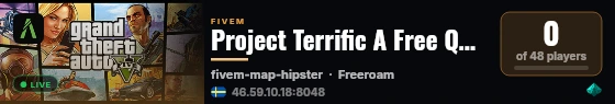 Project Terrific A Free Qbcore Base Server live status badge