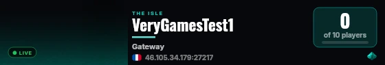 VeryGamesTest1 live status badge