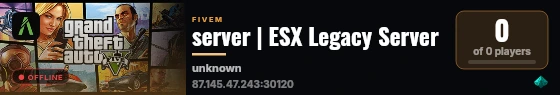 server | ESX Legacy Server live status badge
