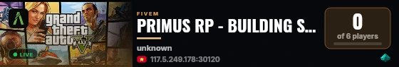 PRIMUS RP - BUILDING SYSTEM live status badge