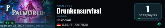 Drunkensurvival live status badge