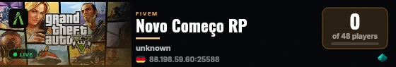Novo Começo RP live status badge