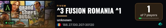 ^3 FUSION ROMANIA ^1 live status badge