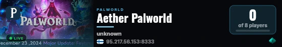 Aether Palworld live status badge