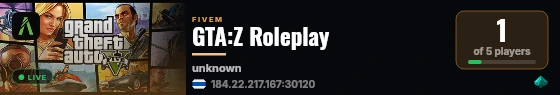 GTA:Z Roleplay live status badge