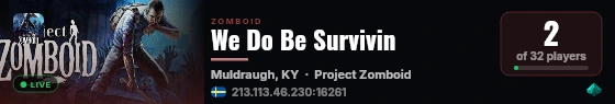 We Do Be Survivin live status badge