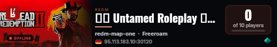🤠🌵 Untamed Roleplay 🌵🤠 Der Wilde Westen ruft! 🕰️ Der Startschuss fällt heute um 19 Uhr 💼 Viele Jobs 🏜️ Lebendiges Story-Roleplay 👑 Aktive & freundliche Community 🔫 Authentisches Western-Gameplay live status badge