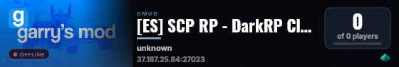 [ES] SCP RP - DarkRP Clean live status badge