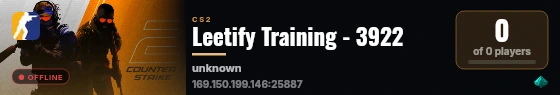 Leetify Training - 3922 live status badge