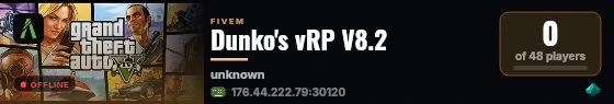 Dunko's vRP V8.2 live status badge