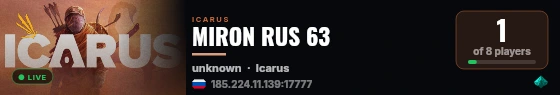 MIRON RUS 63 live status badge