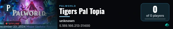 Tigers Pal Topia live status badge
