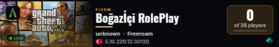 Boğazİçi RolePlay live status badge